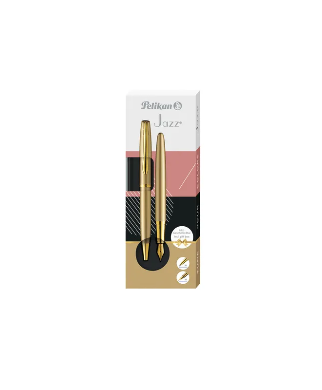 Zestaw pióro i długopis Pelikan Jazz Noble Gold