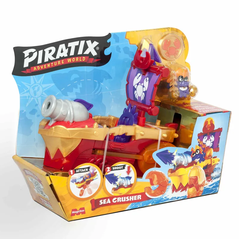 Piratix S Playset Sea Crusher, statek piracki, Magic Box Toys