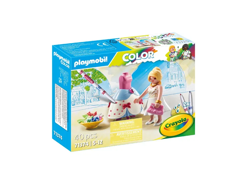 Playmobil Color Modna sukienka 71374 z pisakami Crayola