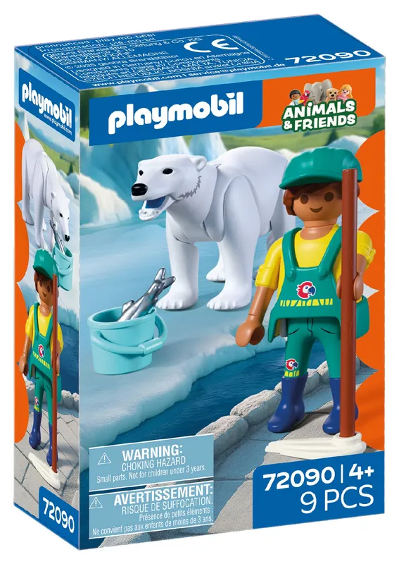 Playmobil Zoo Niedźwiedź polarny i opiekun 72090 Animals & Friends