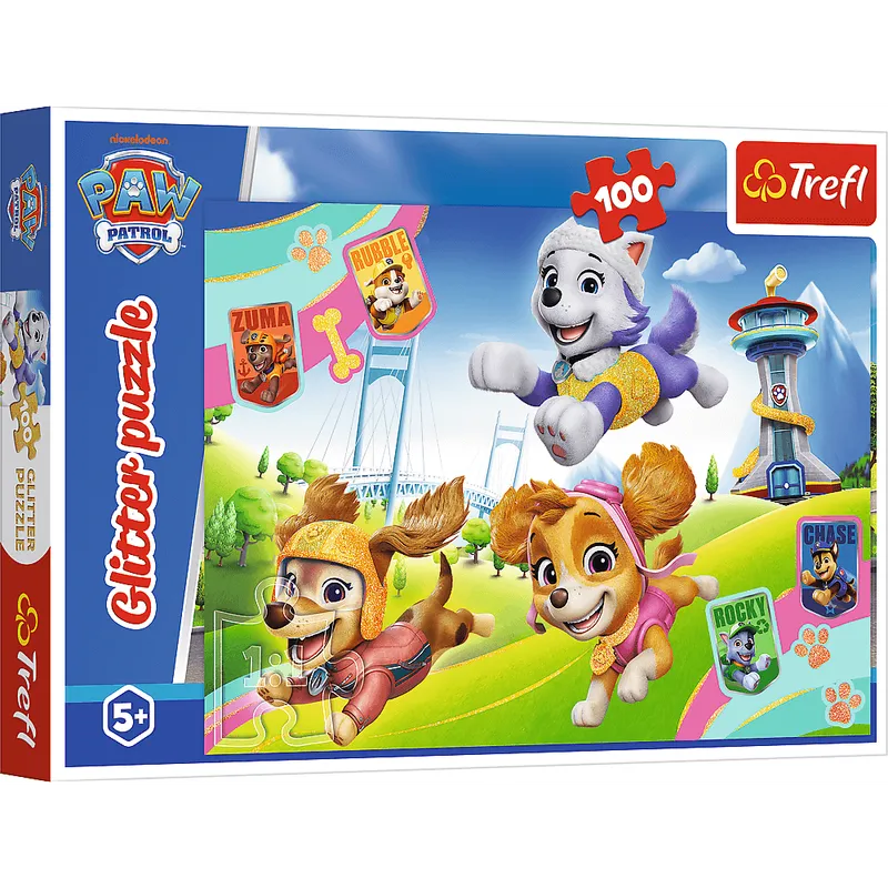 Puzzle 100 Błyszczące Psiaki Paw Patrol Glitter Trefl