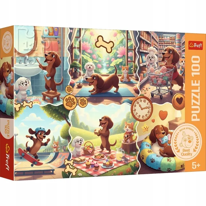 Puzzle 100 Długi dzień jamnika 16567, Trefl