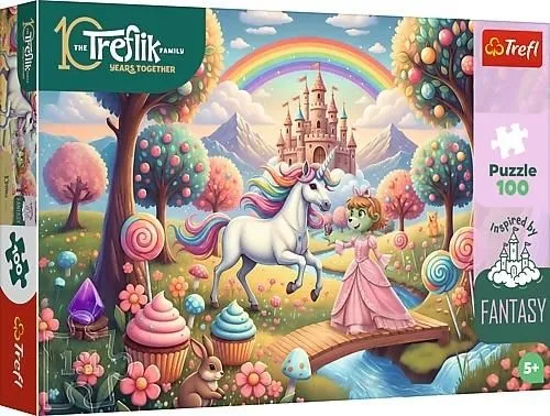 Puzzle 100 Jednorożec w Słodyczolandii Treflików