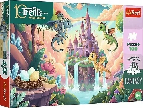 Puzzle 100 Rycerz Treflik i Smoki Rodzina Treflików