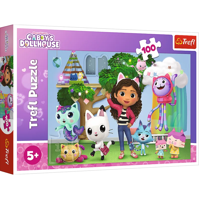 Puzzle 100 elementów Koci Domek Gabi Trefl