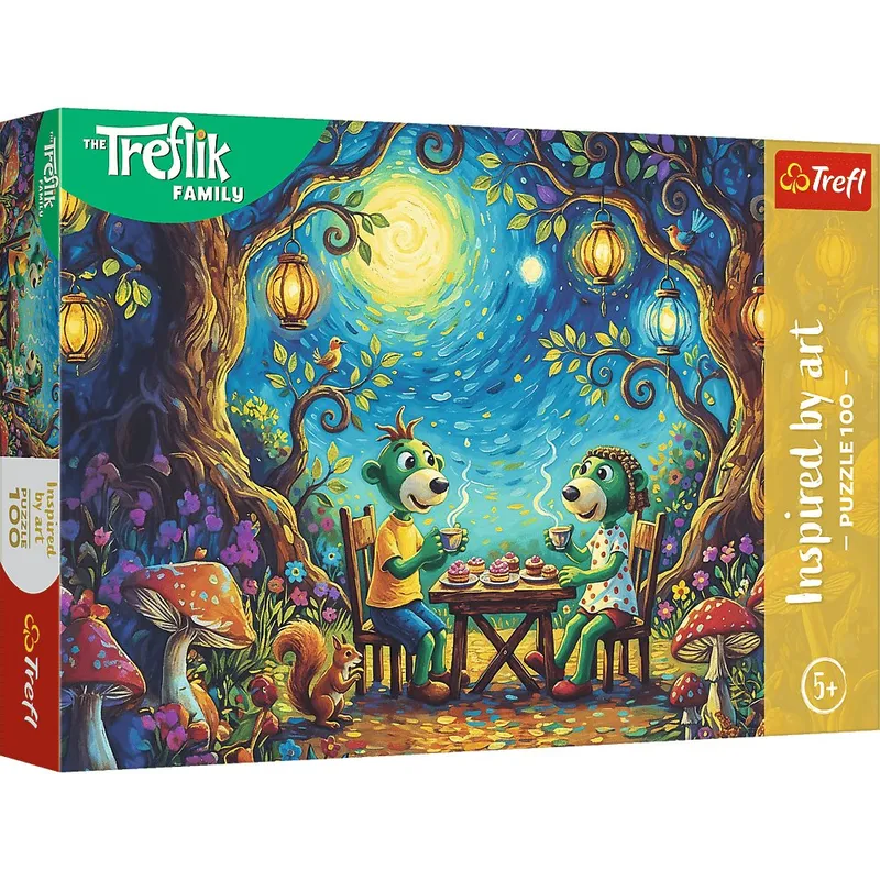Puzzle 100 Trefl Rodzina Treflików Spotkanie w Kawiarni