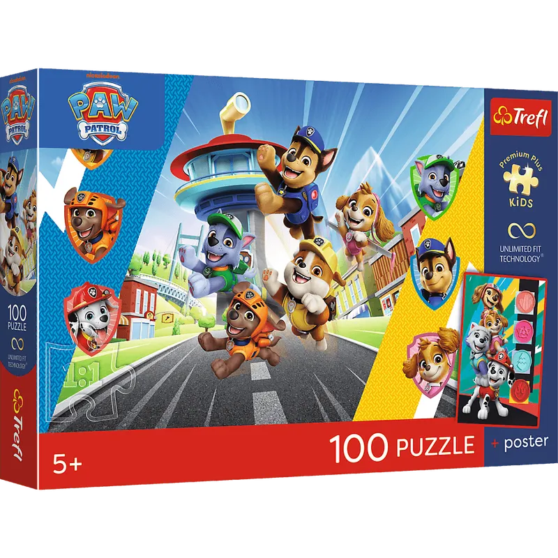 Puzzle 100 Trefl Premium Plus Kids Psia Przygoda Viacom Paw Patrol