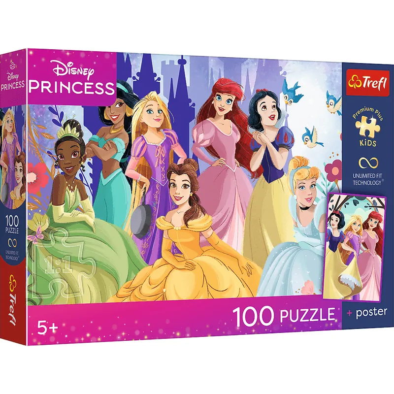 Puzzle 100 Trefl Premium Plus Kids Relaks z księżniczkami Disney Princess
