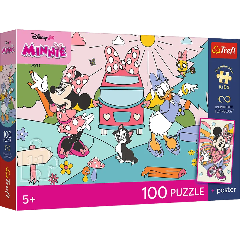 Puzzle 100 Trefl Premium Plus Kids Różowa przygoda Disney Minnie