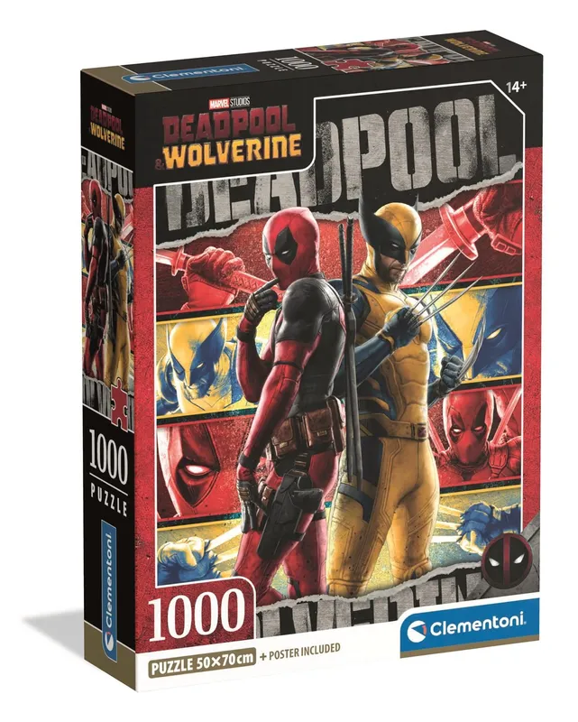 Puzzle 1000 Panorama Compact Deadpool and Wolverine Clementoni