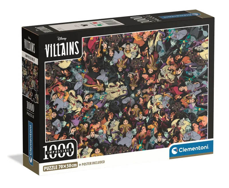 Puzzle 1000 el. Disney Villains, Clementoni Compact Impossible