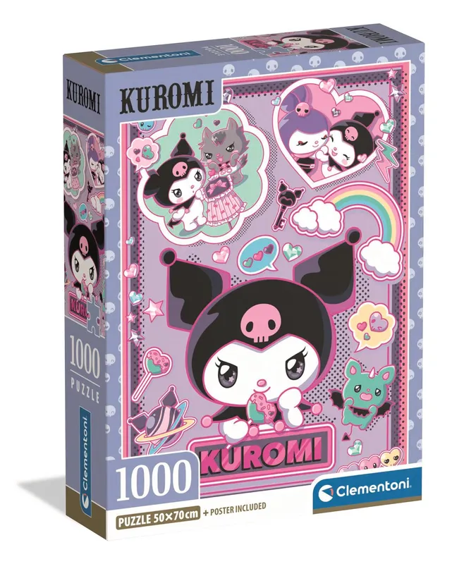 Puzzle 1000 elementów Clementoni Compact Kuromi - Licencyjne