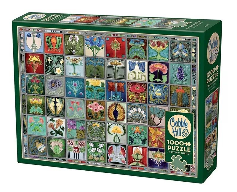 Puzzle 1000 elementów Płytki w stylu secesyjnym Cobble Hill