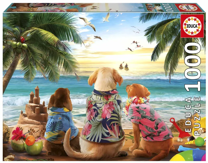Puzzle 1000 Psy na plaży Educa