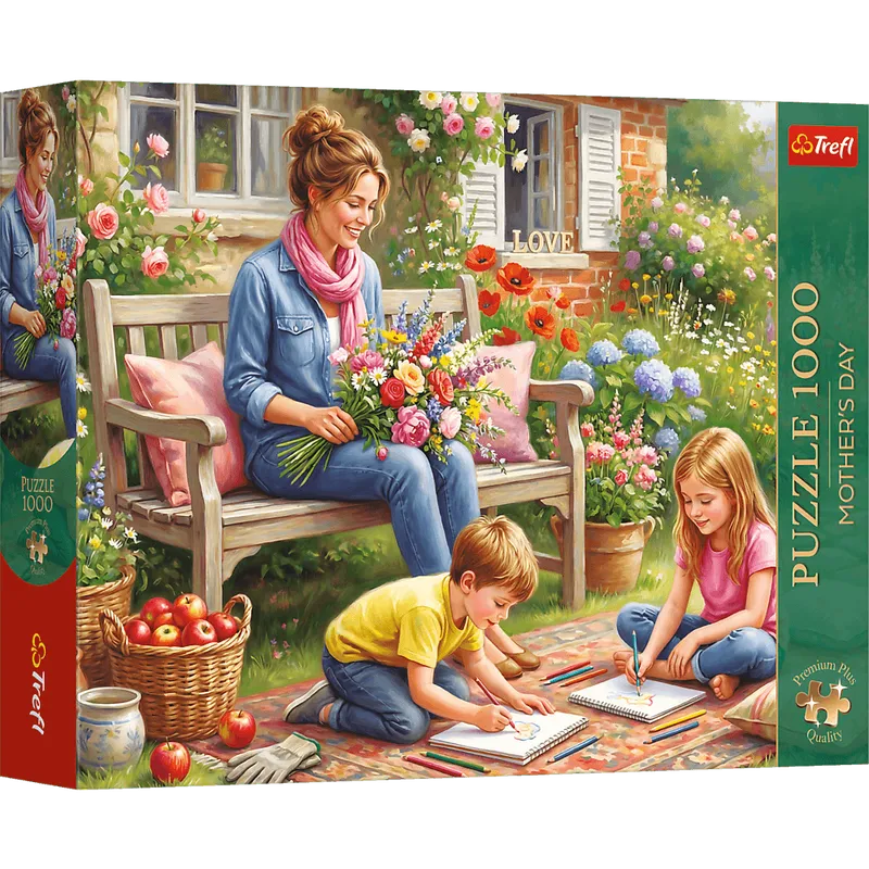 Puzzle 1000 Trefl Premium Plus Mother's Day Rodzina w Ogrodzie
