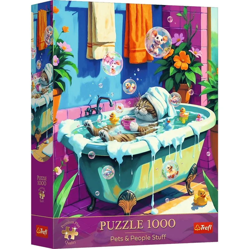 Puzzle 1000 Trefl Premium Plus - Pets & People Stuff: Miau, Relaks, Powtórz