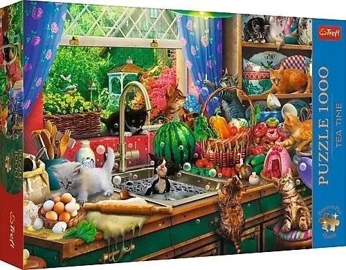 Puzzle 1000 Trefl Premium Plus Tea Time Kociaki rozrabiaki
