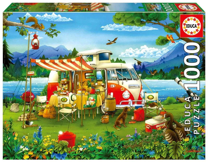 Puzzle 1000 elementów Wakacje z kamperem Educa