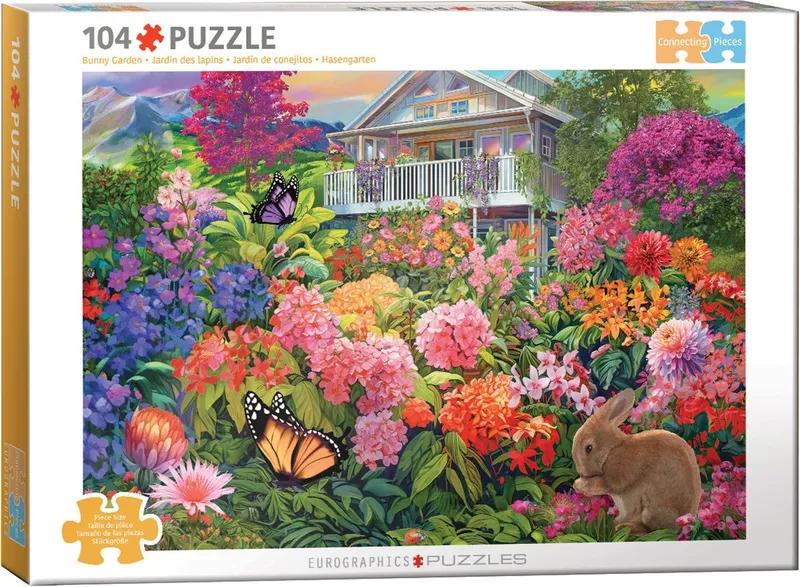 Puzzle 104 elementy Króliczy Ogród Connecting Pieces