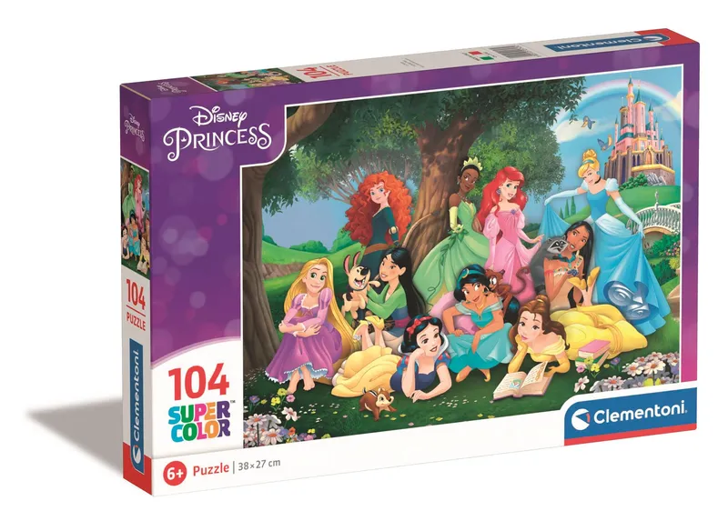 Puzzle 104 elementy Disney Princess Super Color Clementoni