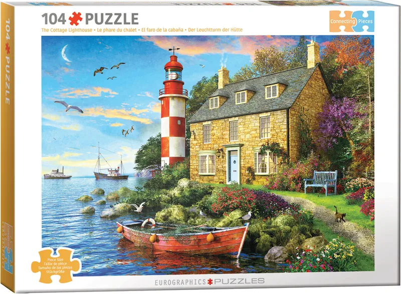 Puzzle 104 elementy Domek przy Latarni Connecting Pieces