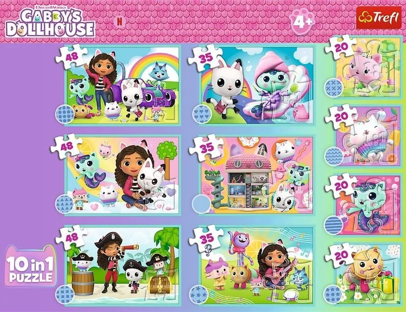 Puzzle 10w1 Gabby's Dollhouse Gabby i jej świat