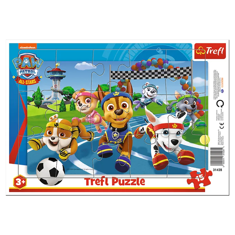 Puzzle ramkowe Uczynne pieski PAW Patrol 15 el.