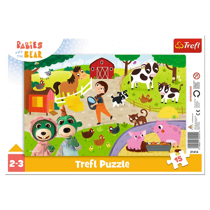 Puzzle 15 ramkowe Urocze Bobaski 31414