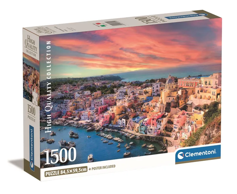 Puzzle 1500 Compact Picturesque Procida Island Clementoni
