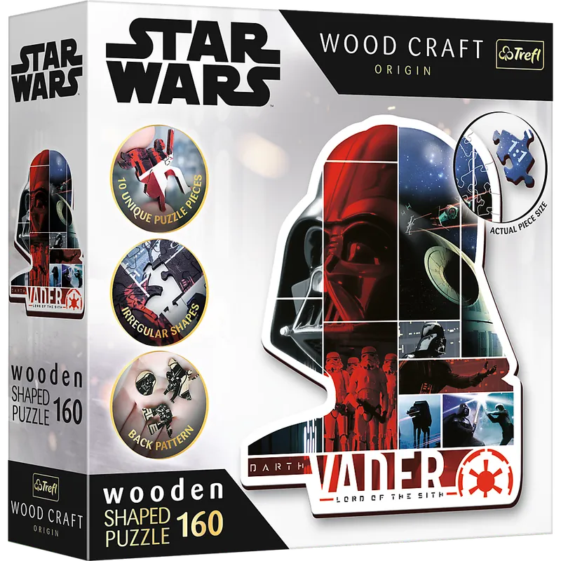 Puzzle 160 drewniane konturowe Darth Vader