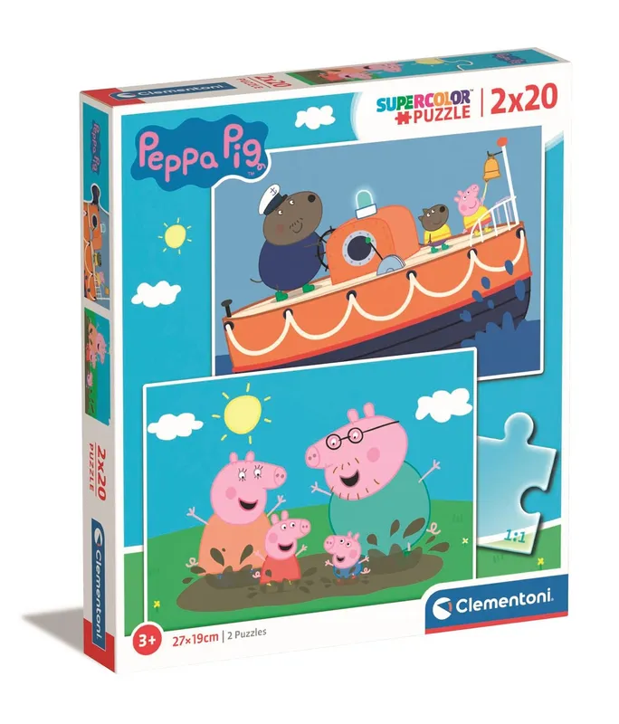 Puzzle 2x20 elementów Peppa Pig Super Color Clementoni
