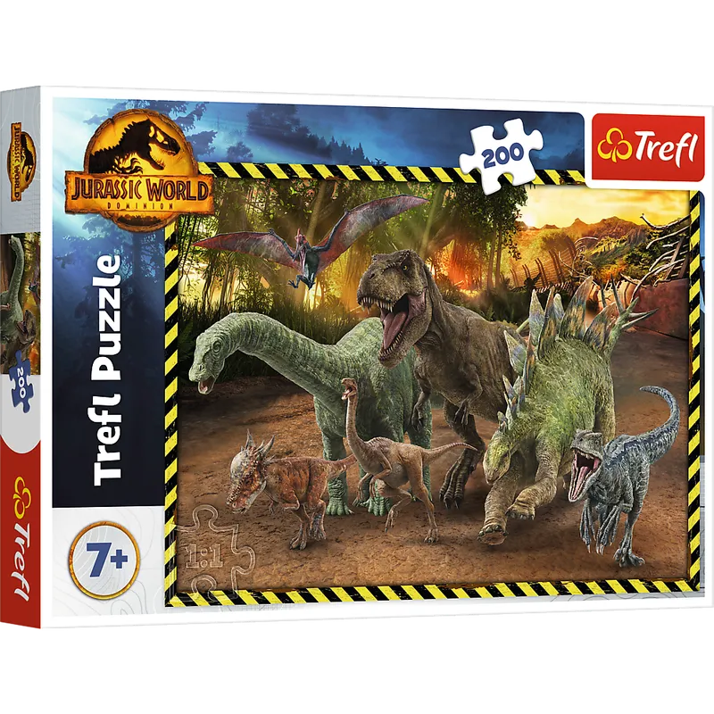 Puzzle 200 elementów Dinozaury z Parku Jurajskiego Trefl