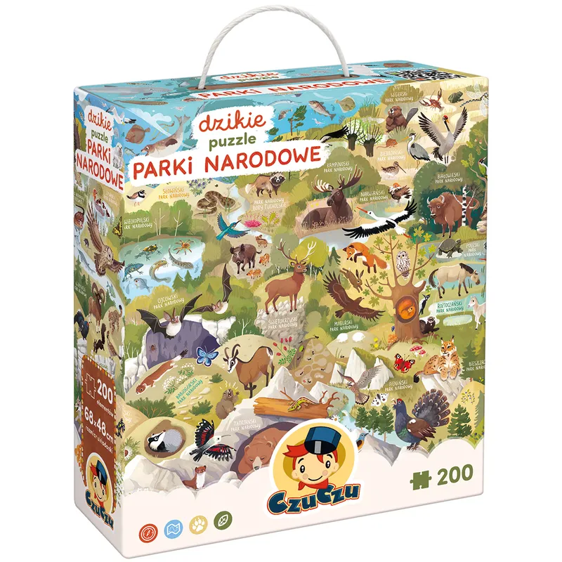 Puzzle 200 el. Dzikie puzzle Parki narodowe CzuCzu