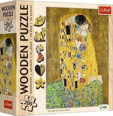 Puzzle 200 elementów Trefl Drewniane Pocałunek Klimt