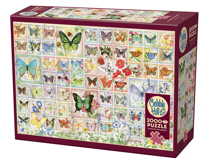 Puzzle 2000 Motyle i kwiaty Cobble Hill
