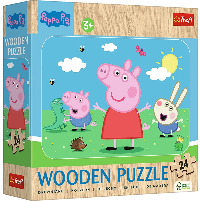 Puzzle 24 Drewniane Poznaj uroczą Peppę