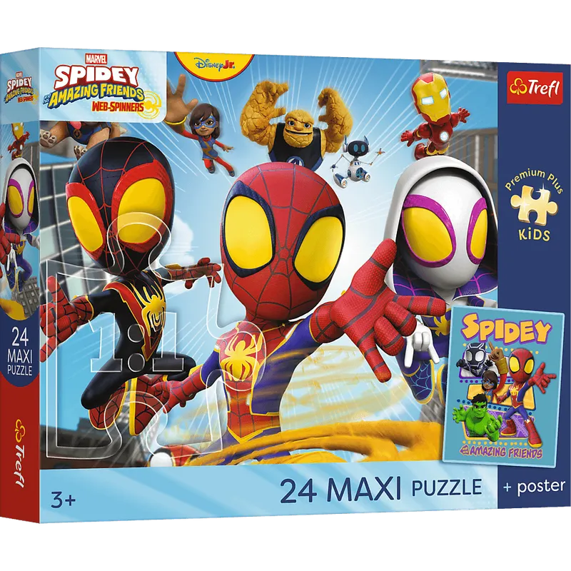 Puzzle 24 Maxi Trefl Premium Plus Kids Przygody pajęczej ekipy Spidey