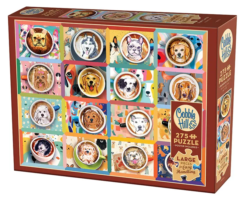 Puzzle 275 XL elementów Latte ze Szczeniakami