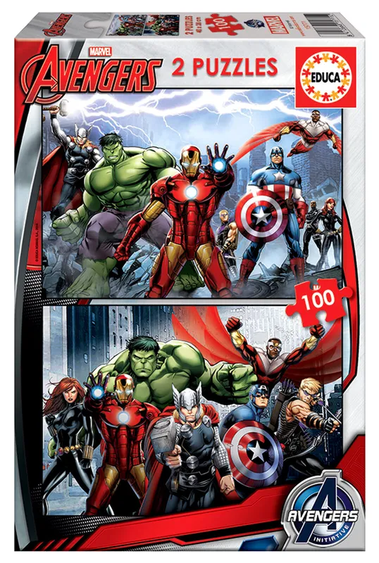 Puzzle 2x100 elementów Avengers Educa