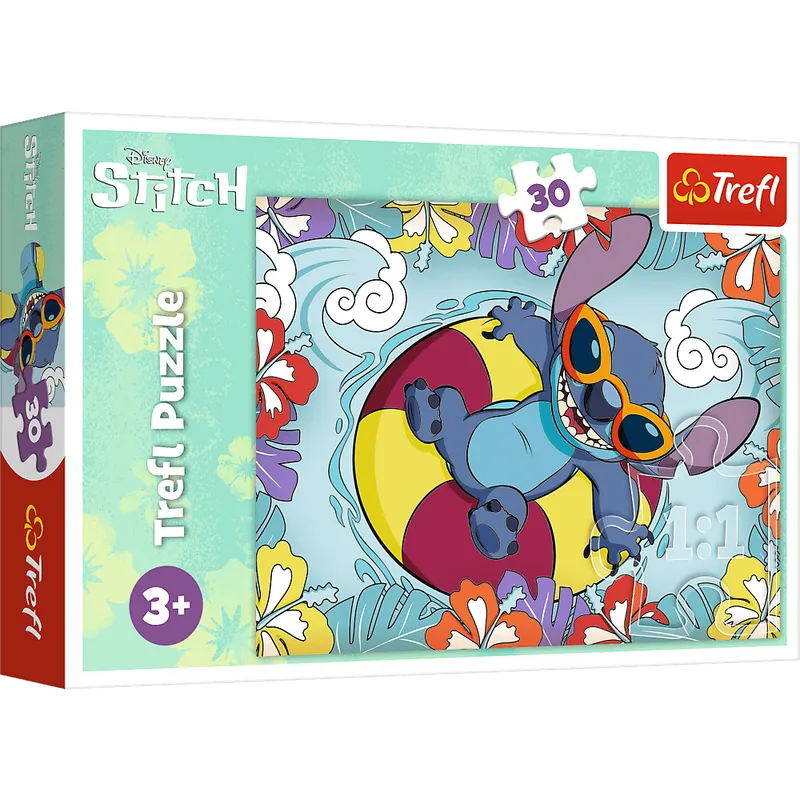 Puzzle 30 elementów Trefl Lilo i Stitch na wakacjach