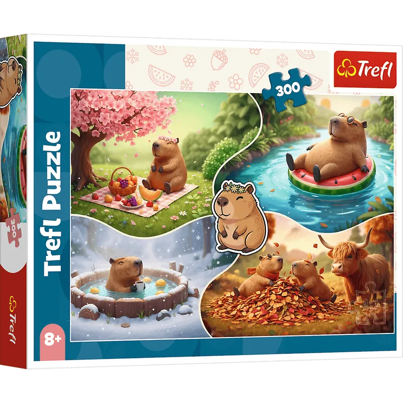 Puzzle 300 Cztery pory roku z kapibarami Trefl