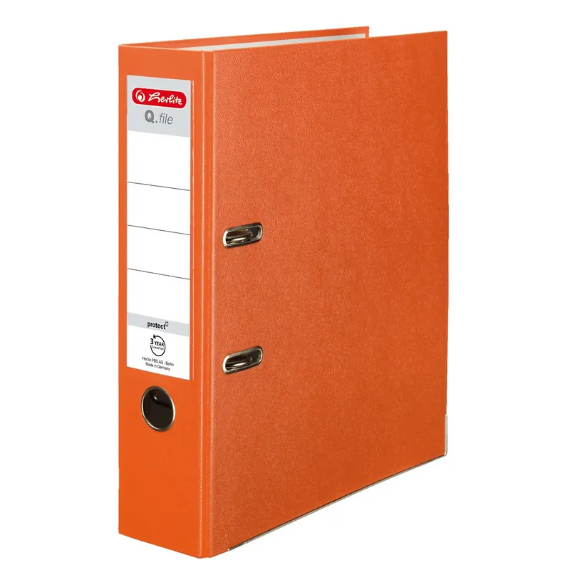 Segregator A4 Herlitz Q. File PP 8 cm pomarańczowy