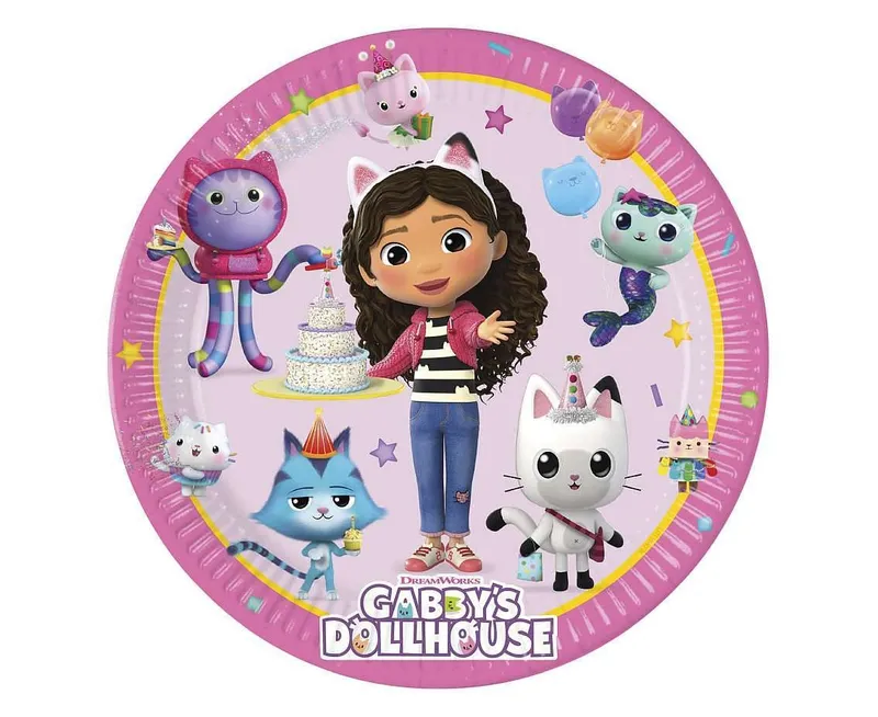 Talerzyki papierowe Gabby's Dollhouse 20cm 8szt.