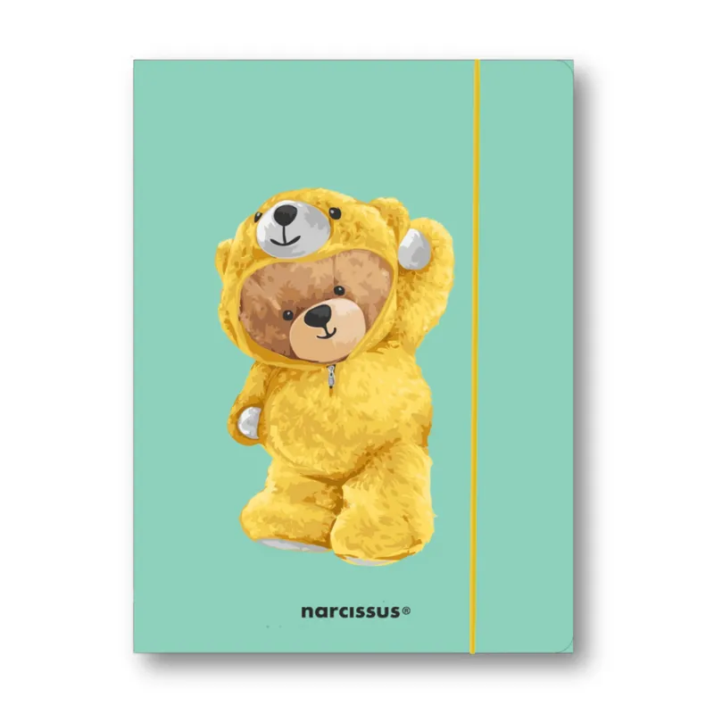 Teczka A4 z gumką Teddies Miś w dresiku