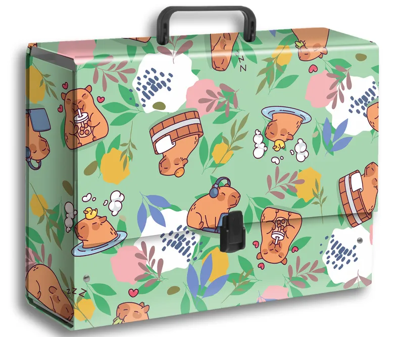 Teczka z rączką B4 Jumbo Kapibara Łąka, folia mat, PENMATE