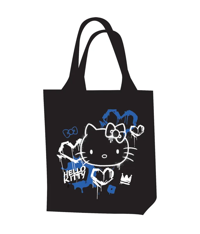 Torba na ramię Hello Kitty Woven black neon, PATIO, tkany shopper