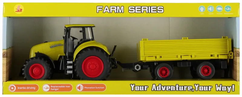 Traktor z akcesoriami, pull and back, MEGA CREATIVE