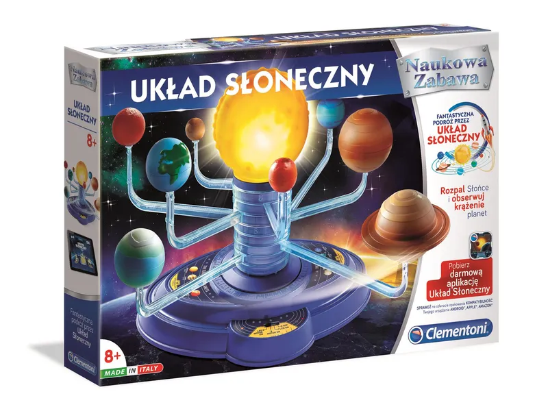 Układ słoneczny, model elektroniczny, aplikacja, Clementoni