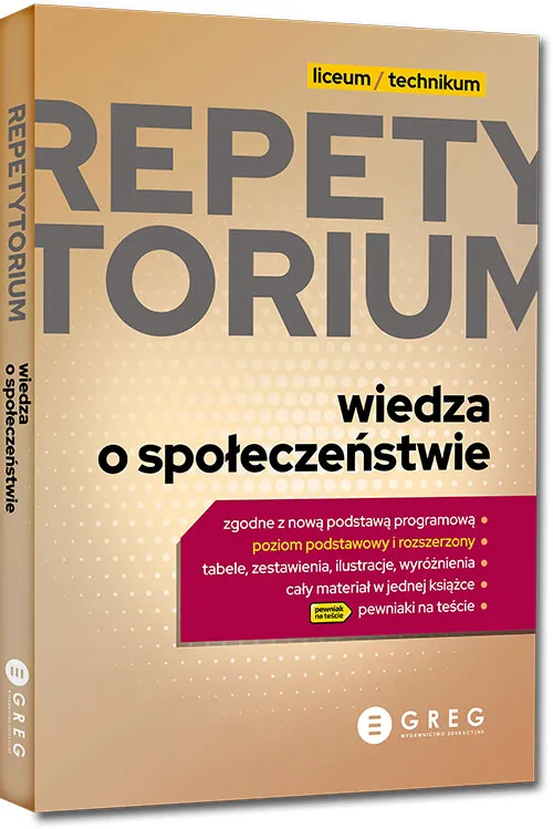 Wiedza o społeczeństwie. Repetytorium. Liceum/technikum wyd. 2026, Greg