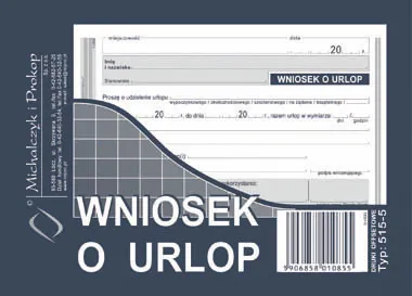 Wniosek o urlop A6, bloczek 40 kartek